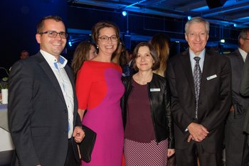 Andreas Lindlbauer (Business Upper Austria - OÖ Wirtschaftsagentur GmbH), Karin Jenatschek (ehem. Büroleiterin Landeshauptmann-Stv. Michael Strugl), Mrs. Le Canellier & Mr. Seville (CFR USA) 