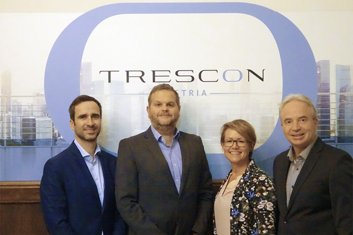 v.l.n.r. Bertram Klinger (TRESCON), Thomas Schweiger (Dataprotect), Verena Steinbichler und Bernhard Winkler (beide TRESCON)